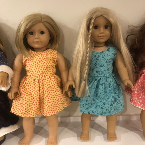American Girl Doll Lot of 2 -Kit and Julie w/handmade dresses EUC - Picture 2 of 7